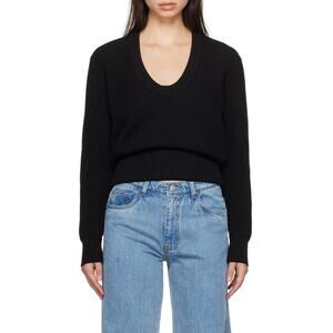 Coperni Blouson Sweater Black Ribbed Knit V-Neck Heavyweight SZ L *MSRP $590*